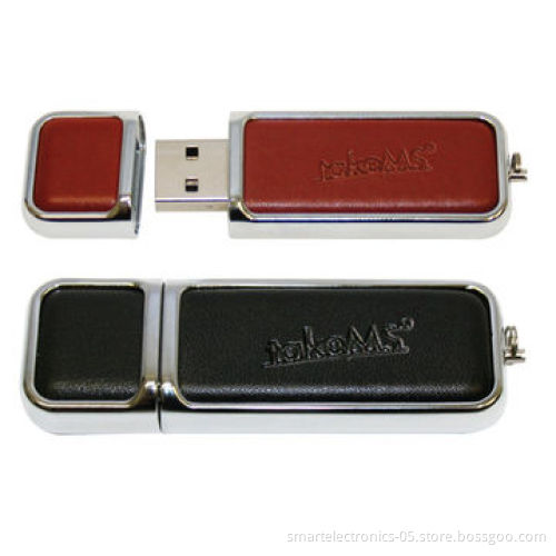 Leather simple USB flash drives, 64MB-128GB, free your logo printing, engrave, package, no MOQ